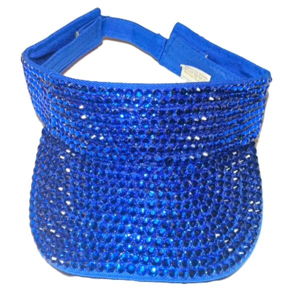 SAPPHIRE RICH NAVY BLUE RHINESTONE SUN VISOR - Picture 6 of 16
